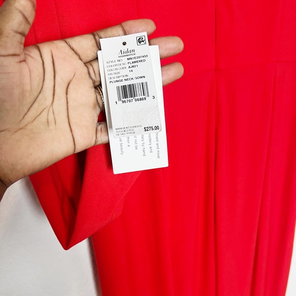 Aidan Mattox Draped Deep V-Neck Gown - Picture 8 of 9